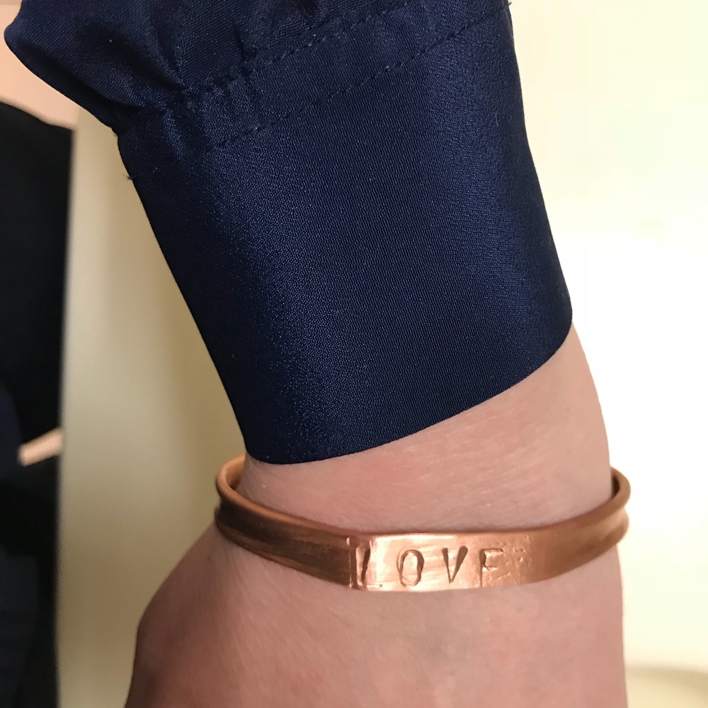 Handmade bracelet LOVE copper cuff bracelet NWT - Picture 3 of 8
